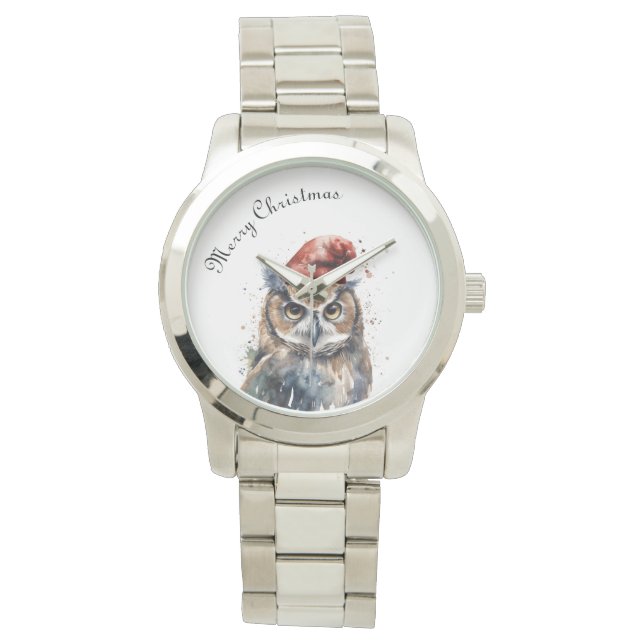Enchanted Winter Owl, op maat Horloge (Voorkant)