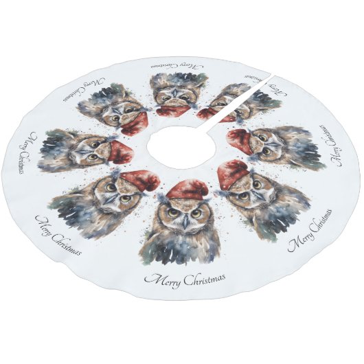 Enchanted Winter Owl, op maat Kerstboom Rok (Gekanteld)