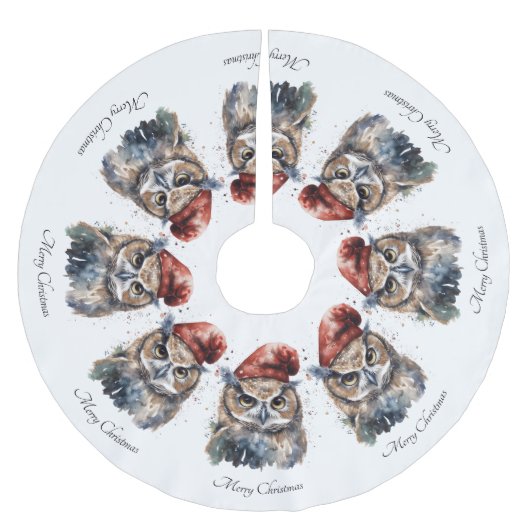 Enchanted Winter Owl, op maat Kerstboom Rok (Voorkant)