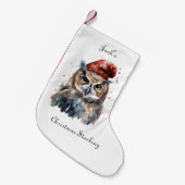 Enchanted Winter Owl, op maat Kleine Kerstsok (Voorkant (Hangend))