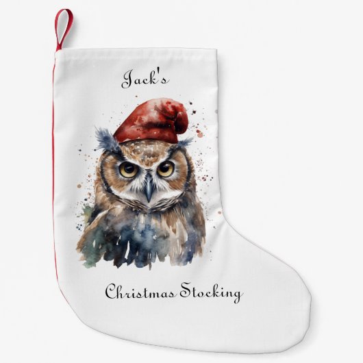 Enchanted Winter Owl, op maat Kleine Kerstsok (Voorkant)