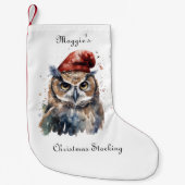 Enchanted Winter Owl, op maat Kleine Kerstsok (Voorkant)