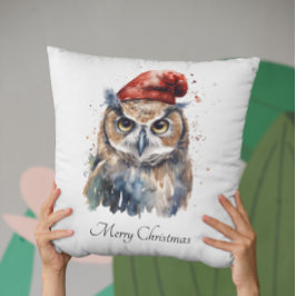 Enchanted Winter Owl, op maat Kussen