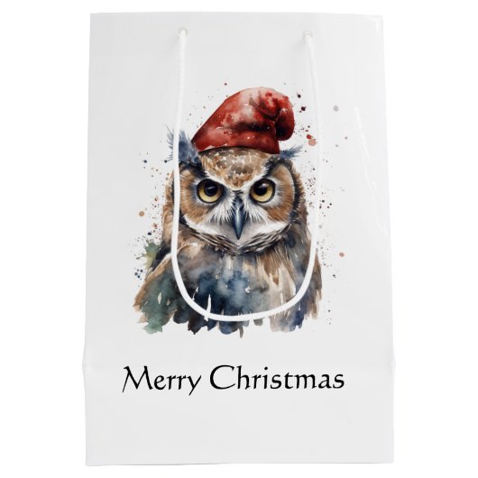 Enchanted Winter Owl, op maat Medium Cadeauzakje (Achterkant)