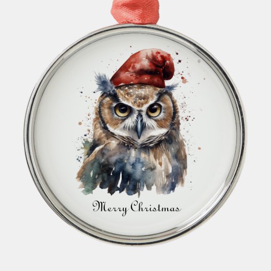 Enchanted Winter Owl, op maat Metalen Ornament (Voorkant)