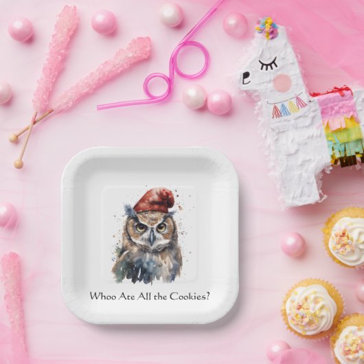 Enchanted Winter Owl, op maat Papieren Bordje (Feest)