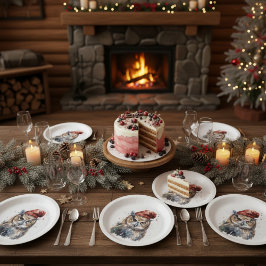 Enchanted Winter Owl, op maat Papieren Bordje