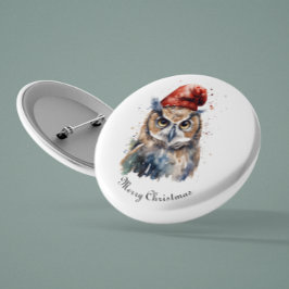 Enchanted Winter Owl, op maat Ronde Button 3,2 Cm