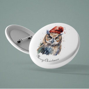 Enchanted Winter Owl, op maat Ronde Button 3,2 Cm
