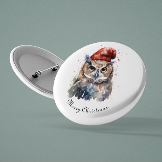 Enchanted Winter Owl, op maat Ronde Button 3,2 Cm