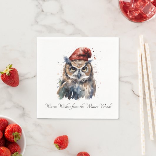 Enchanted Winter Owl, op maat Servet (Insitu)