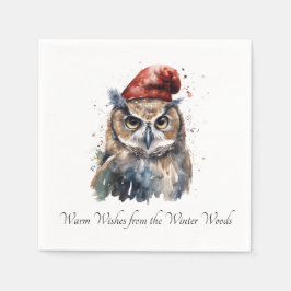 Enchanted Winter Owl, op maat Servet