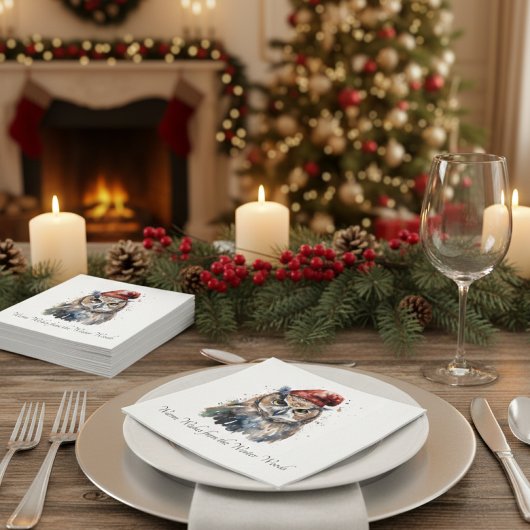 Enchanted Winter Owl, op maat Servet