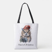 Enchanted Winter Owl, op maat Tote Bag (Achterkant)