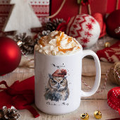 Enchanted Winter Owl, op maat Tweekleurige Koffiemok