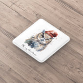 Enchanted Winter Owl, op maat Vierkante Button 5,1 Cm