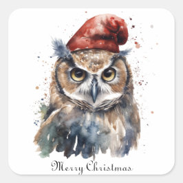 Enchanted Winter Owl, op maat Vierkante Sticker