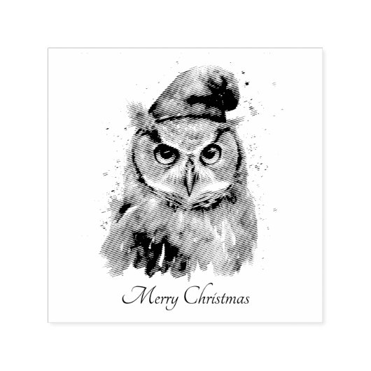 Enchanted Winter Owl, op maat Zelfinktende Stempel (Design)