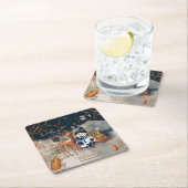 Enchanted Winter Wonderland Snowmand & Deer Kartonnen Onderzetters (Insitu)