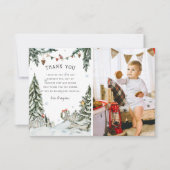Enchanted Winter Woodland Verjaardag Bedankt (Voorkant)