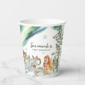 Enchanted Winter Woodland Verjaardag Papieren Bekers (Voorkant)