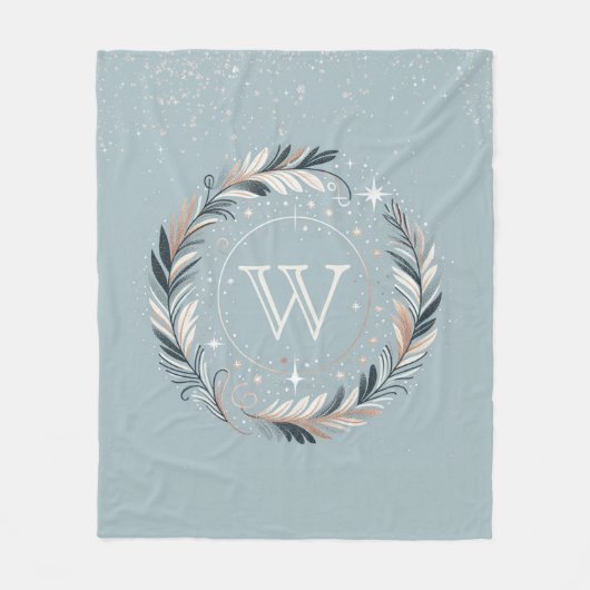 Enchanted Winter Wreath Fleece Deken (Voorkant)