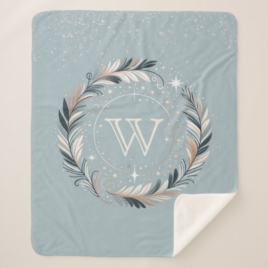 Enchanted Winter Wreath Sherpa Deken (Voorkant)
