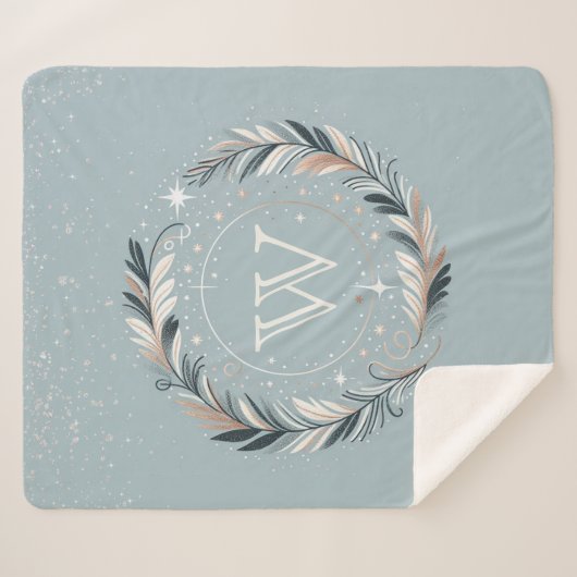 Enchanted Winter Wreath Sherpa Deken (Voorkant (horizontaal))