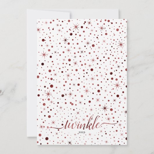 Enchanted Wishes Burgundy Typography 2-Foto Feestdagenkaart (Achterkant)