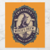 Enchanted witch's brew wijn etiket (Enkel label)