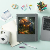 Enchanted wizard and snail house, magical fant tea sticker (iPad Cover)