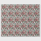 Enchanted Wooden Notenkrakers Waterverf Achtergron Cadeaupapier (Vlak)