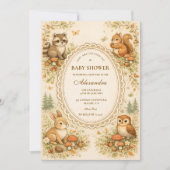 Enchanted Woodland Animals Baby Shower Kaart (Voorkant)