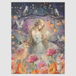 Enchanted Woodland Animals & Fairy Decoupage Paper Tissuepapier