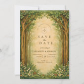 Enchanted Woodland Arch Wedding Save The Date (Voorkant)