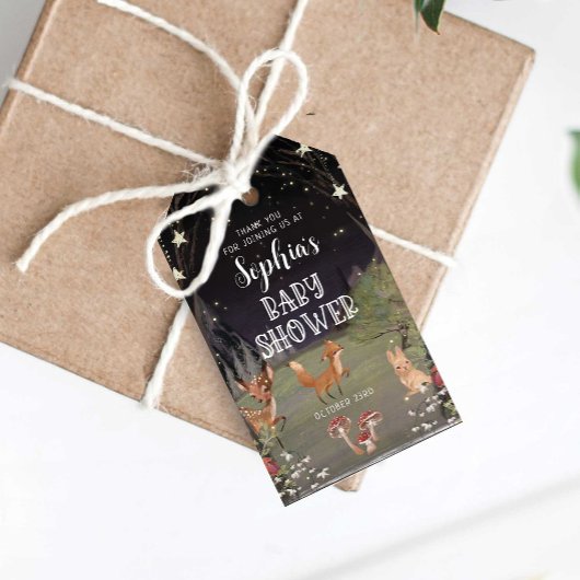 Enchanted Woodland Baby shower Dank u Label Cadeaulabel