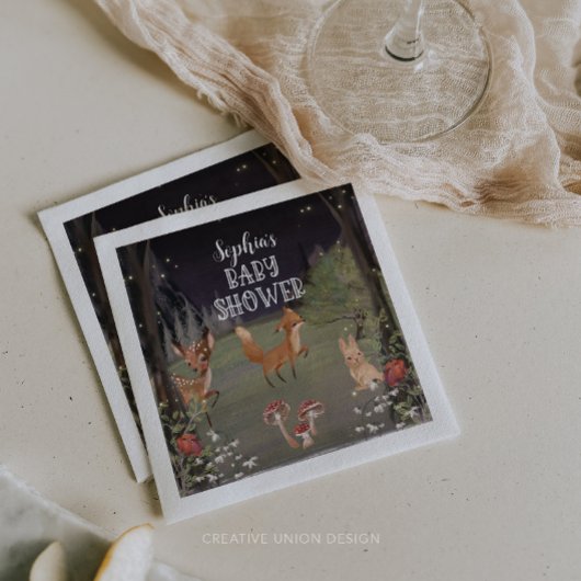 Enchanted Woodland Baby shower Decor Servetten