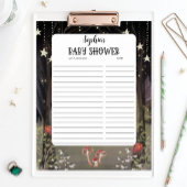 Enchanted Woodland Baby shower Gifts Received List Poster