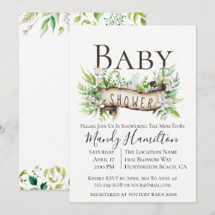 Enchanted Woodland Baby shower Invitation Kaart