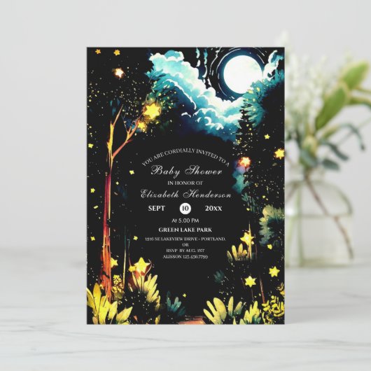 Enchanted Woodland Baby shower Kaart (Staand voorkant)