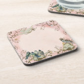 Enchanted Woodland Birds Dove Swirl Personalized Bier Onderzetter (Linkerzijde)