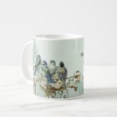 Enchanted Woodland Birds Dove Swirl Personalized Koffiemok (Voorkant links)