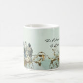 Enchanted Woodland Birds Dove Swirl Personalized Koffiemok (Center)