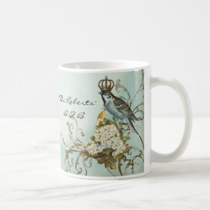 Enchanted Woodland Birds Dove Swirl Personalized Koffiemok