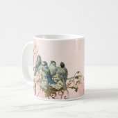 Enchanted Woodland Birds Dove Swirl Personalized Koffiemok (Voorkant links)