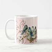 Enchanted Woodland Birds Dove Swirl Personalized Koffiemok (Links)