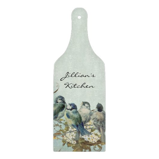 Enchanted Woodland Birds Dove Swirl Personalized Snijplank (Voorkant)