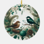 Enchanted Woodland Birds en Boughs Keramisch Ornament (Achterkant)
