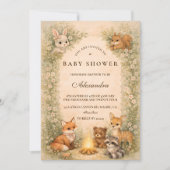 Enchanted Woodland Campfire Baby Shower Kaart (Voorkant)