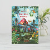 Enchanted Woodland Fairy Forest Party Invitation Kaart (Staand voorkant)